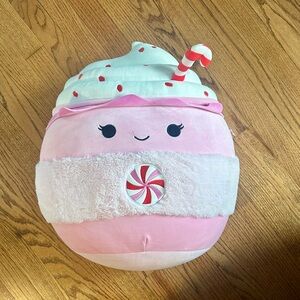 Large Squishmallows Ethel Candy Cane Peppermint Latte Christmas Plush